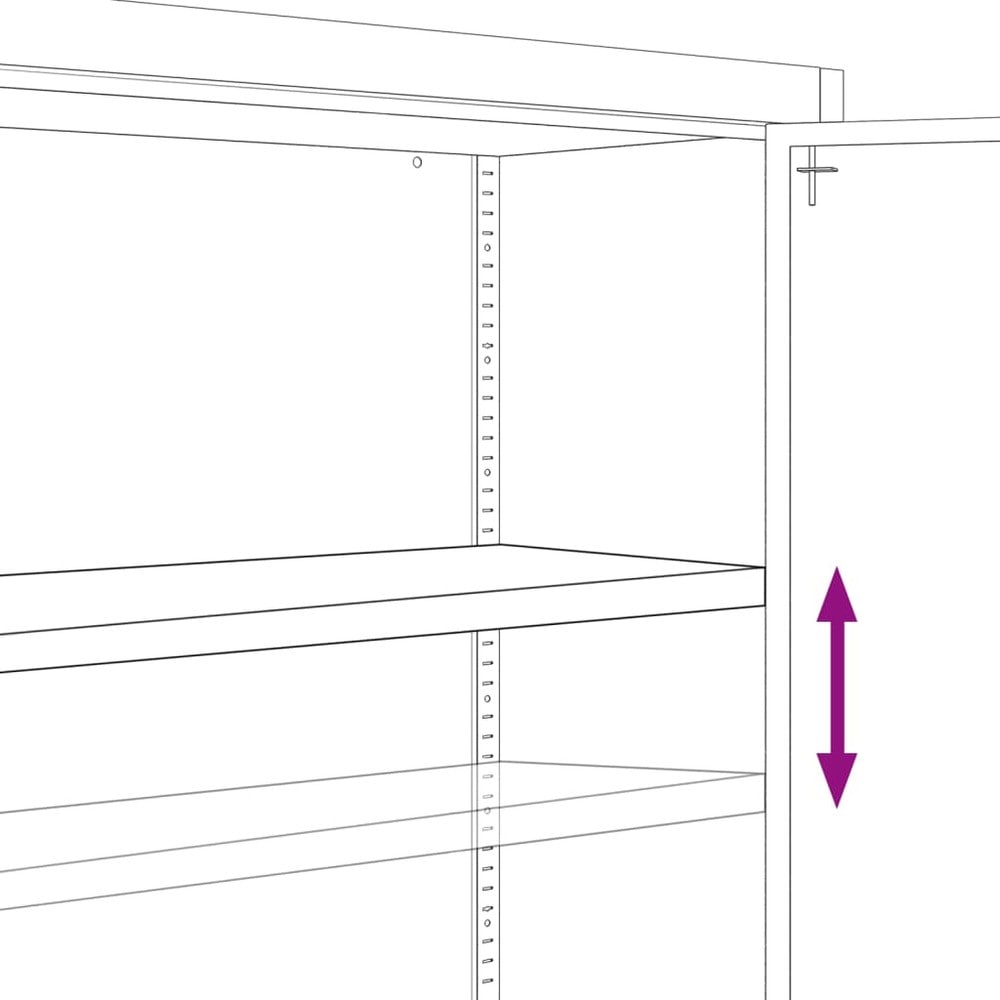 Asiakirjakaappi 90×40×90 cm / lukittava arkistokaappi teräksestä 2 säädettävällä hyllyllä – Valkoinen