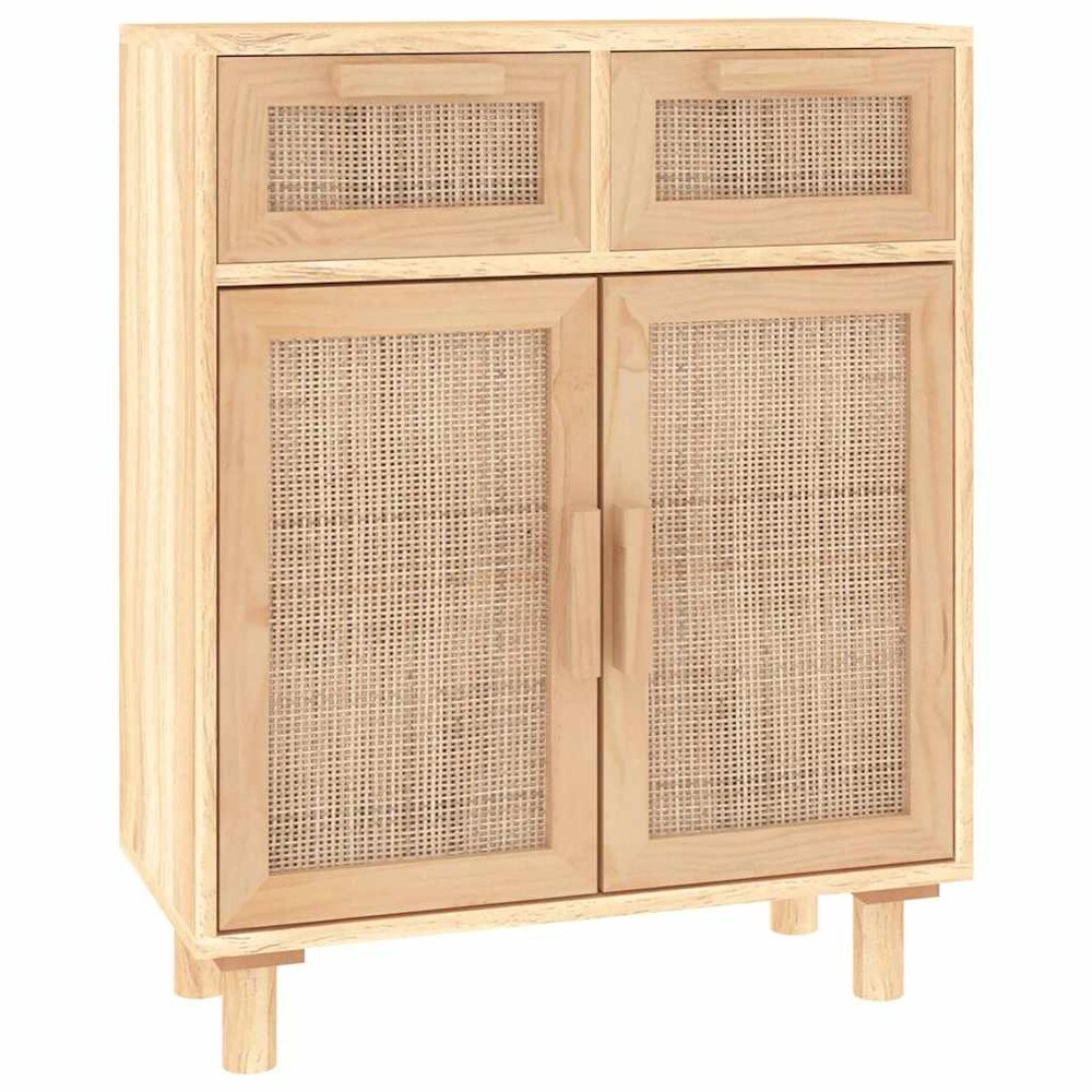 Senkki 60×30×75 cm / säilytyskaappi 2 laatikolla ja ovilla – Luonnonväri/rottinki
