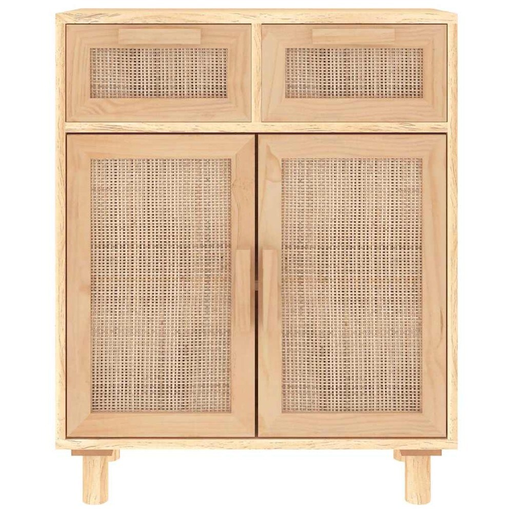 Senkki 60×30×75 cm / säilytyskaappi 2 laatikolla ja ovilla – Luonnonväri/rottinki