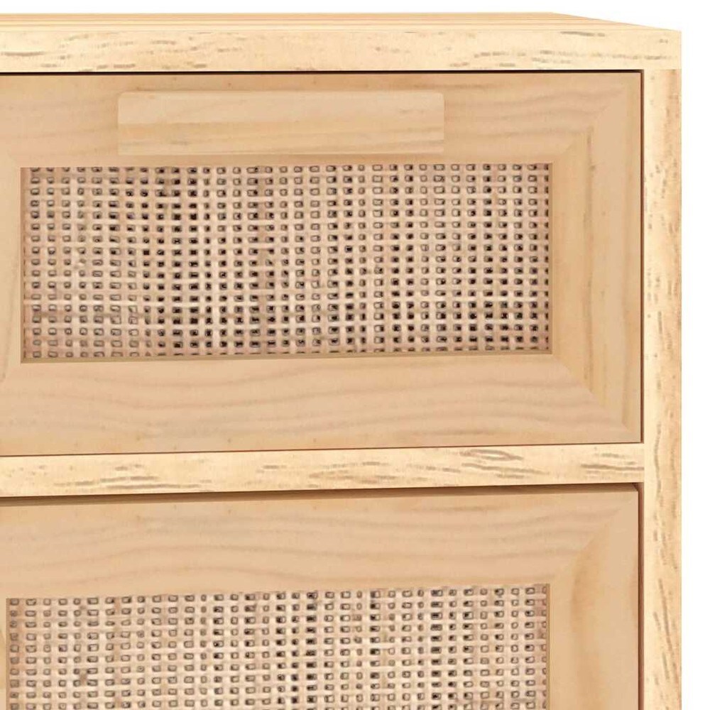 Senkki 60×30×75 cm / säilytyskaappi 2 laatikolla ja ovilla – Luonnonväri/rottinki