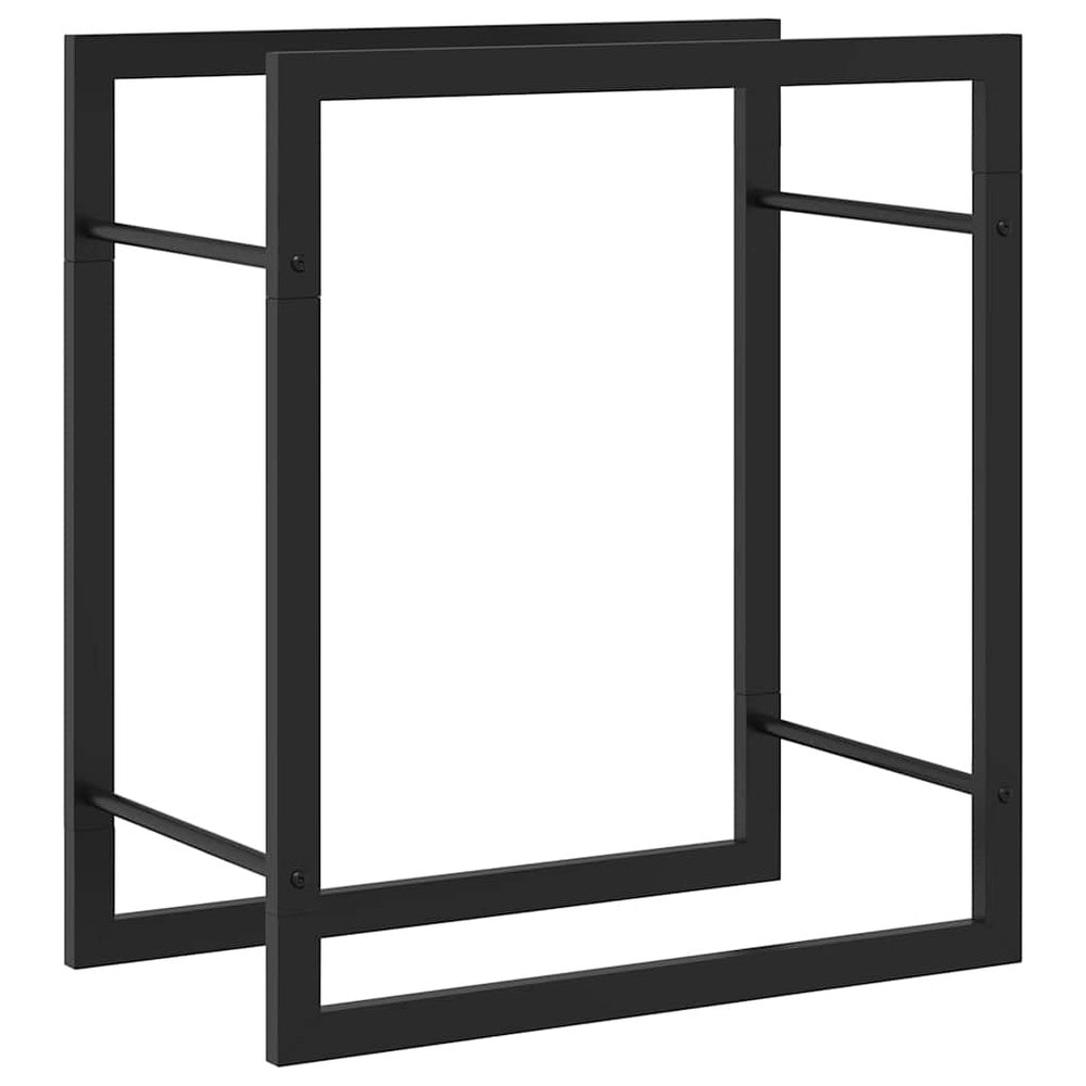 Polttopuuteline 50×28×56 cm / puuteline jauhemaalatusta teräksestä – Mattamusta