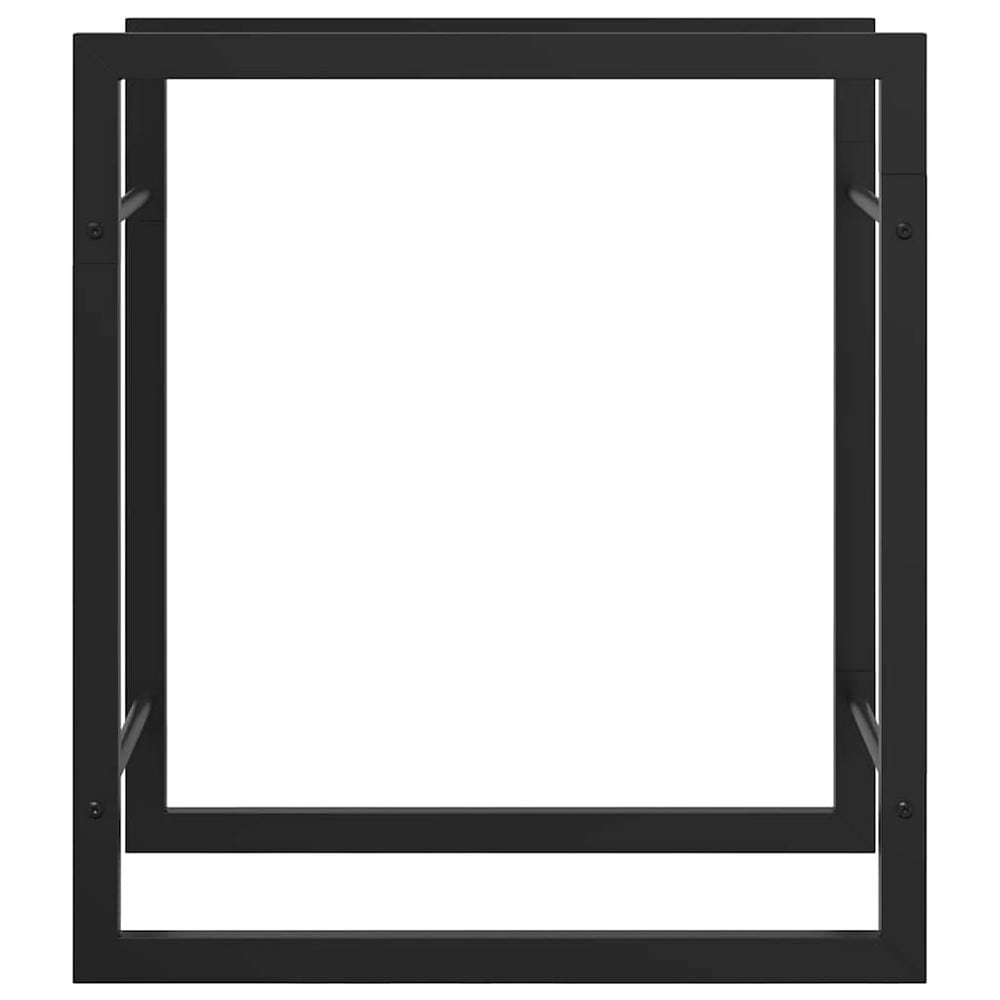 Polttopuuteline 50×28×56 cm / puuteline jauhemaalatusta teräksestä – Mattamusta