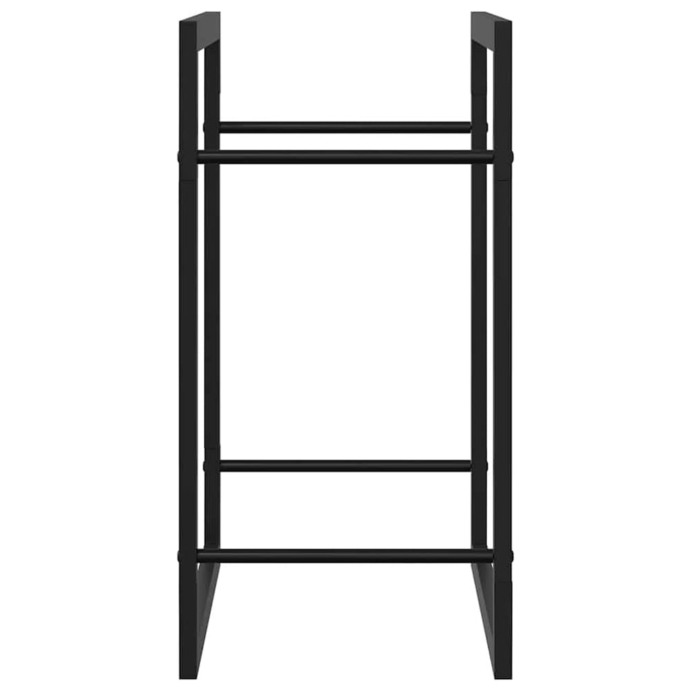 Polttopuuteline 50×28×56 cm / puuteline jauhemaalatusta teräksestä – Mattamusta