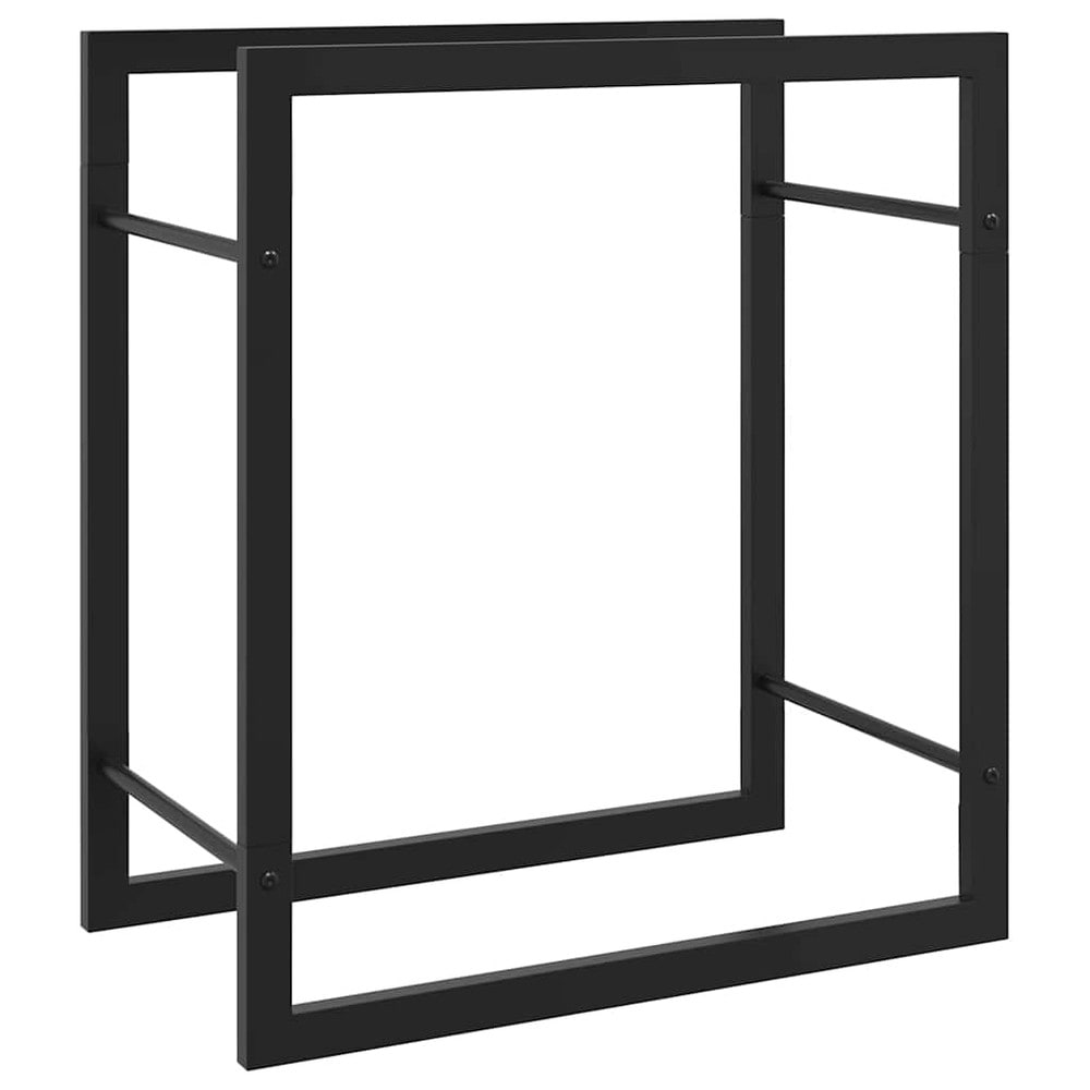 Polttopuuteline 50×28×56 cm / puuteline jauhemaalatusta teräksestä – Mattamusta