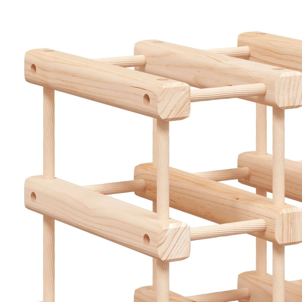 Viiniteline 42 pullolle 68,5×23×68,5 cm / pulloteline massiivimäntypuusta / lattiateline – Luonnonväri