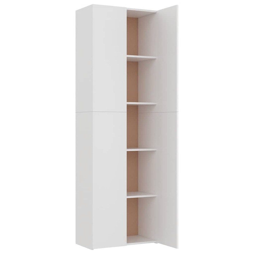 Toimistokaappi 60×32×190 cm / asiakirjakaappi / lattialle sijoitettava säilytyskaappi 5 hyllyllä – Valkoinen