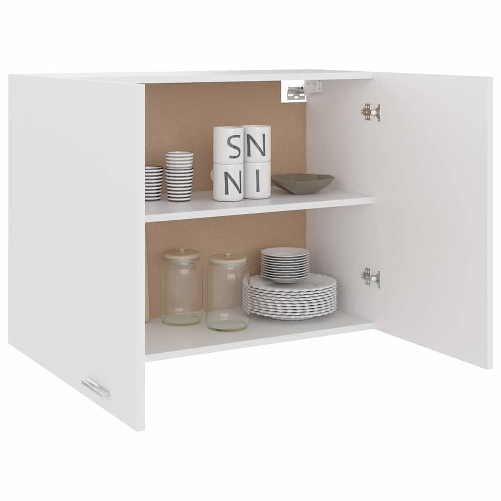 Keittiön yläkaappi 80×31×60 cm / keittiökaappi 2 hyllyllä ja ovilla / seinäkaappi – Valkoinen