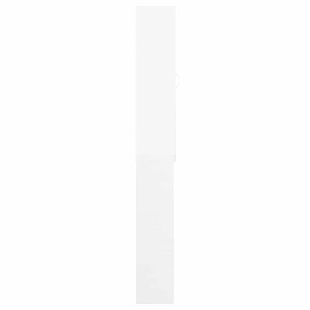 Pesukonekaappi 64×25,5×190 cm / kylpyhuonekaappi pesukoneen yläpuolelle / korkea kaappi – Valkoinen