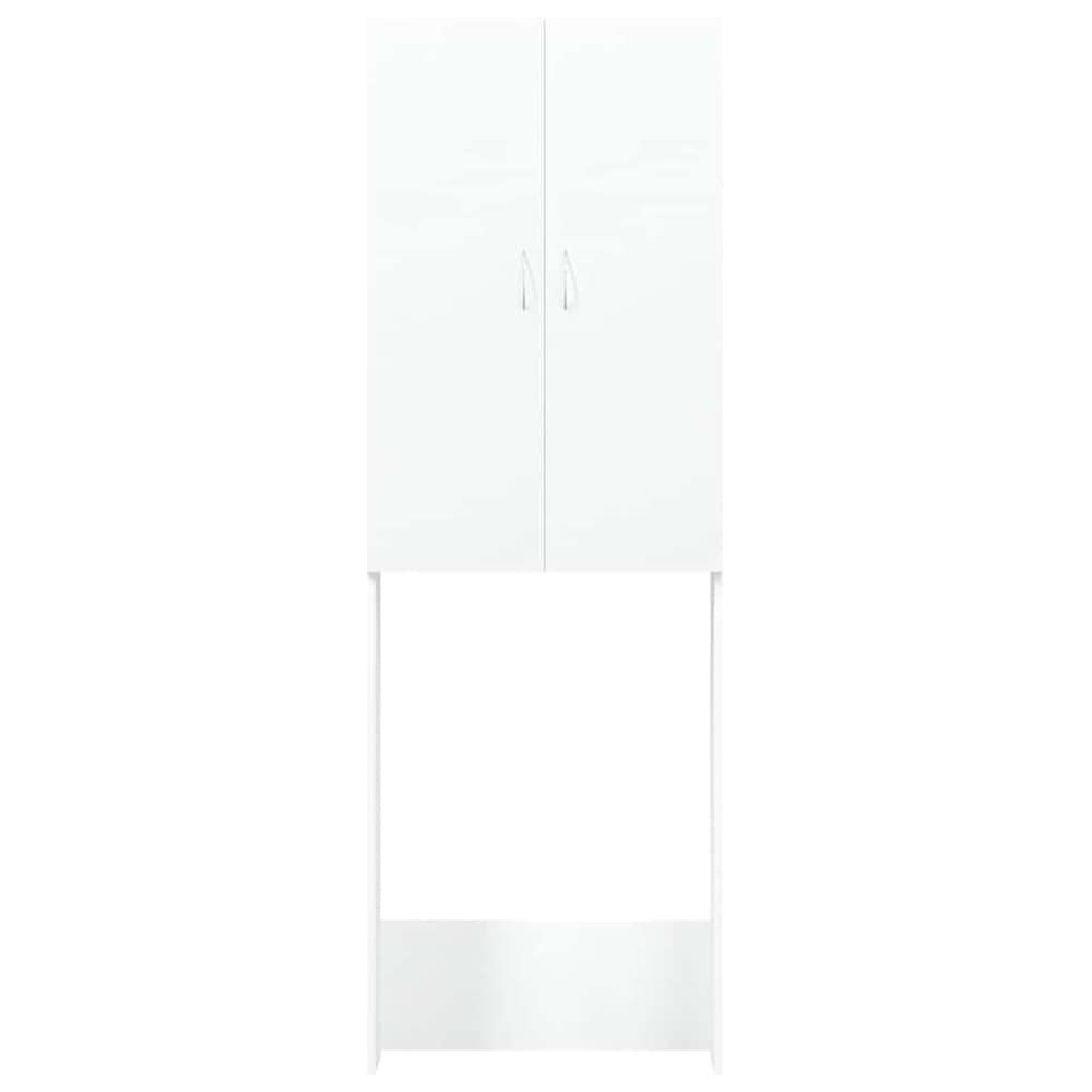 Pesukonekaappi 64×25,5×190 cm / kylpyhuonekaappi pesukoneen yläpuolelle / korkea kaappi – Valkoinen