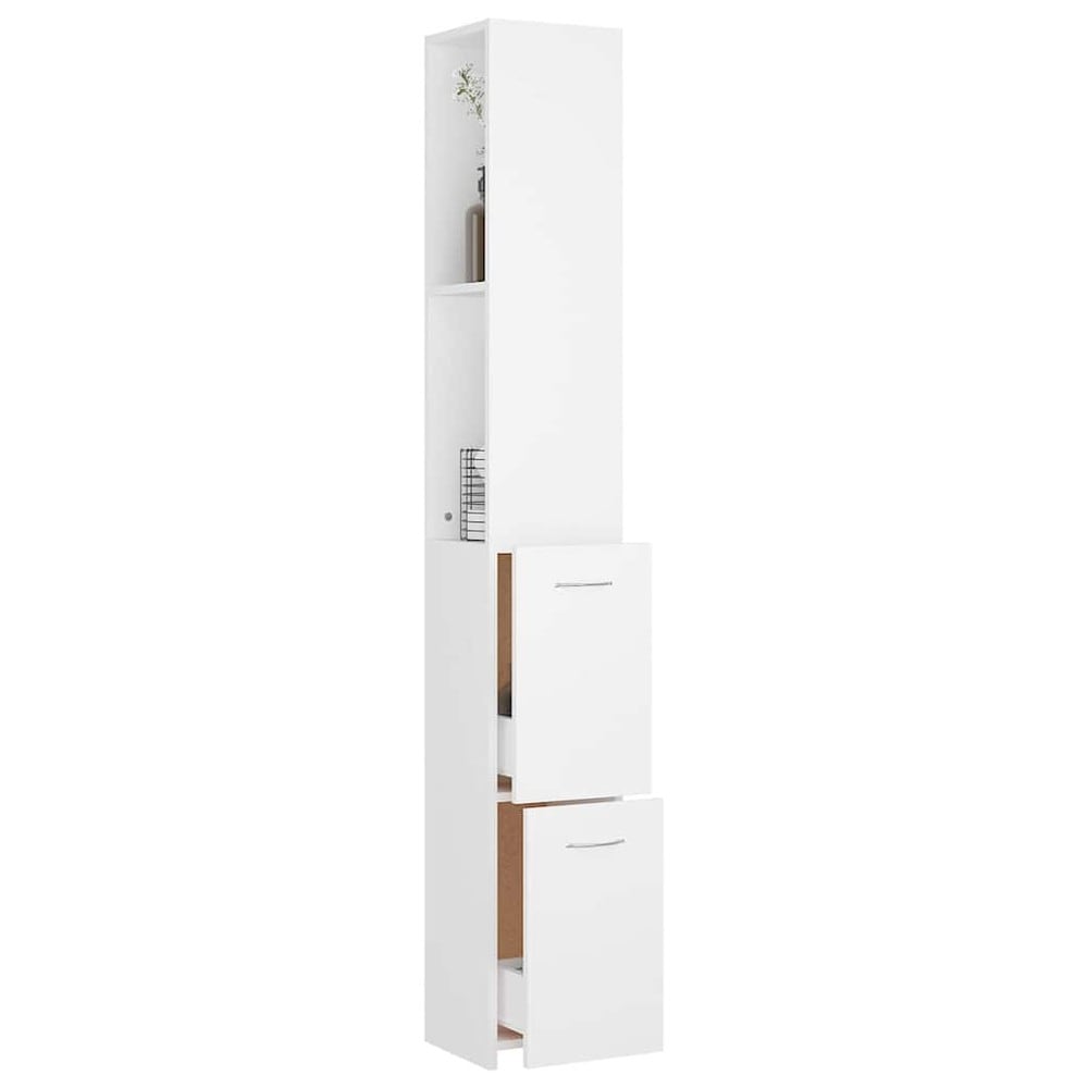 Kylpyhuonekaappi 25×26,5×170 cm / kapea korkea kaappi / säilytyskaappi – Valkoinen