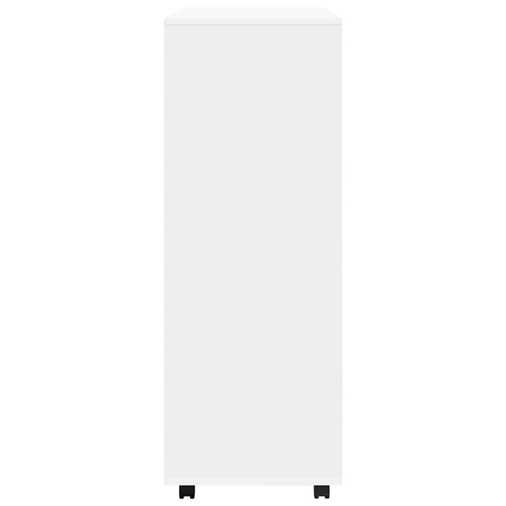 Avoin vaatekaappi 80×40×110 cm / matala vaatesäilytys vaatetangolla ja 3 hyllyllä – Valkoinen