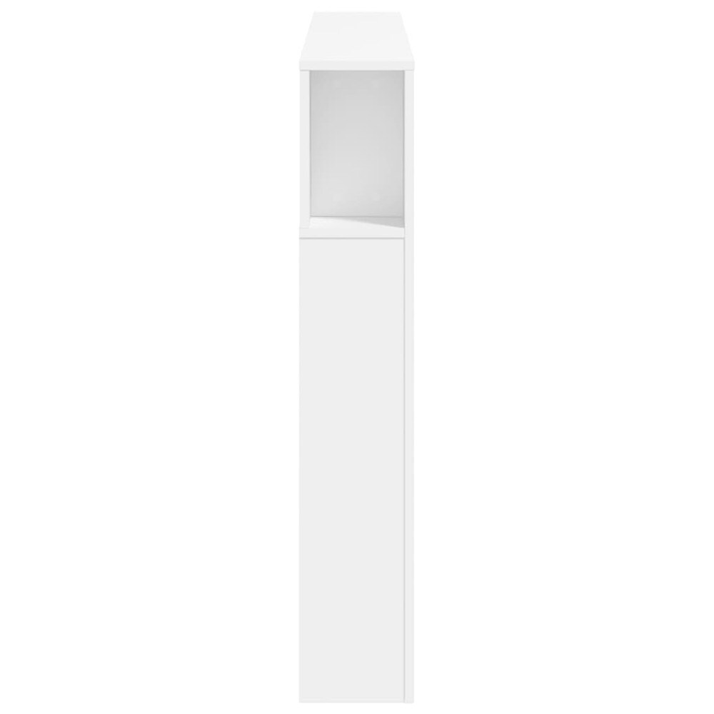 Sängynpääty LED-valolla 140×18,5×103,5 cm / pääty RGB-valaistuksella ja laskutasolla – Valkoinen