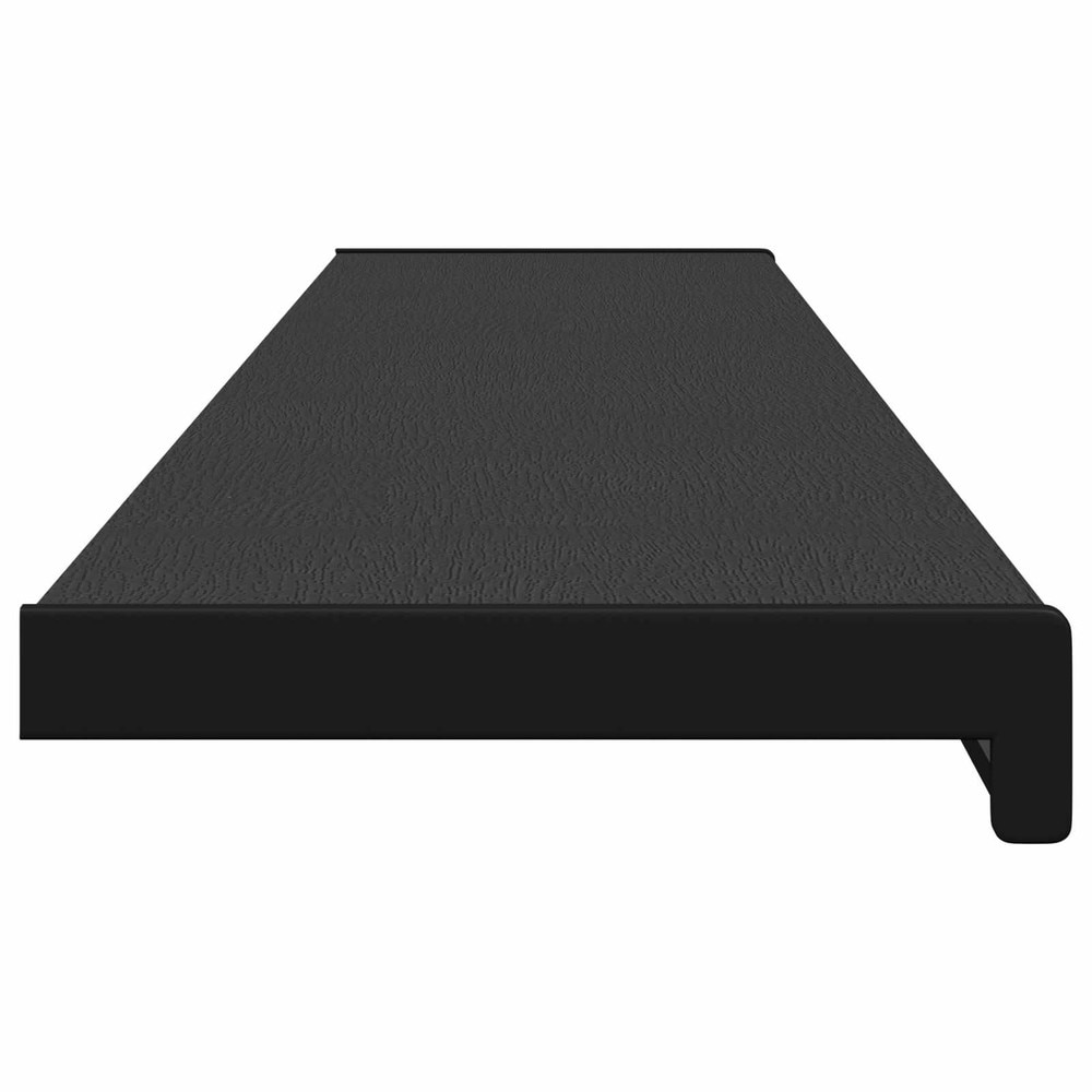 Ikkunalauta 120×20×4,5 cm / PVC-ikkunalauta päätykappaleilla – Musta puujäljitelmä