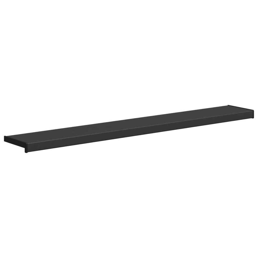 Ikkunalauta 140×20×4,5 cm / PVC-ikkunalauta päätykappaleilla – Musta puujäljitelmä