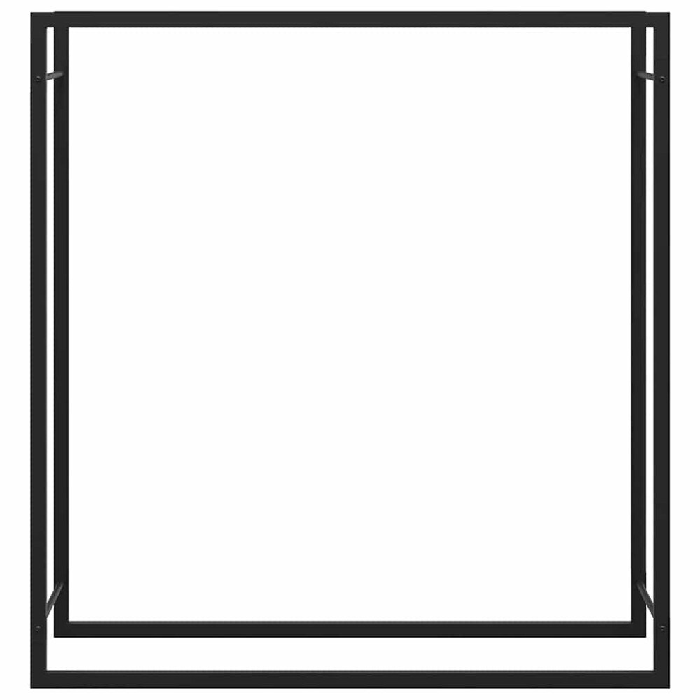 vidaXL Polttopuuteline 110 x 28 x 116 cm, jauhemaalattu teräs, mattamusta