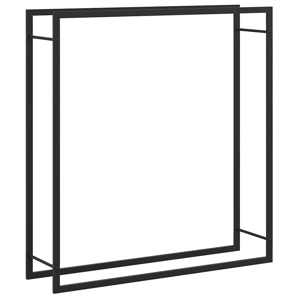 vidaXL Polttopuuteline 110 x 28 x 116 cm, jauhemaalattu teräs, mattamusta