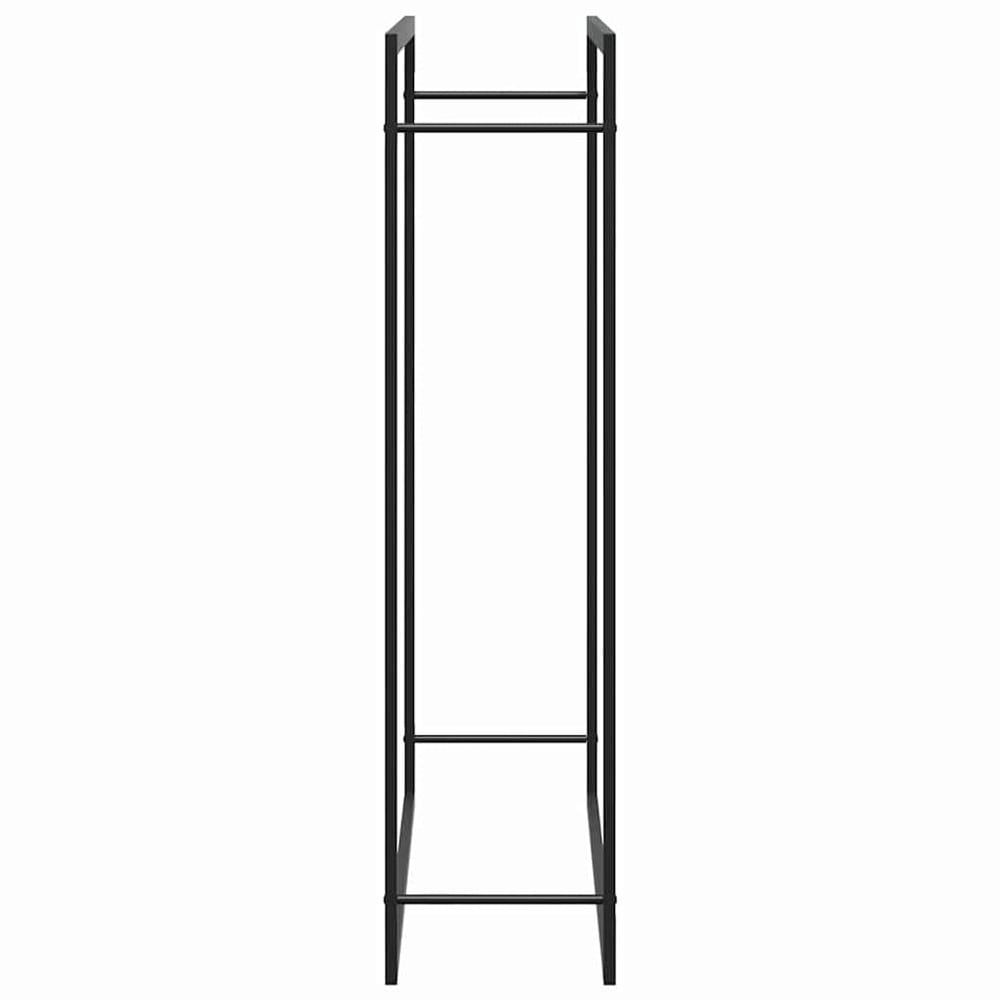 vidaXL Polttopuuteline 110 x 28 x 116 cm, jauhemaalattu teräs, mattamusta