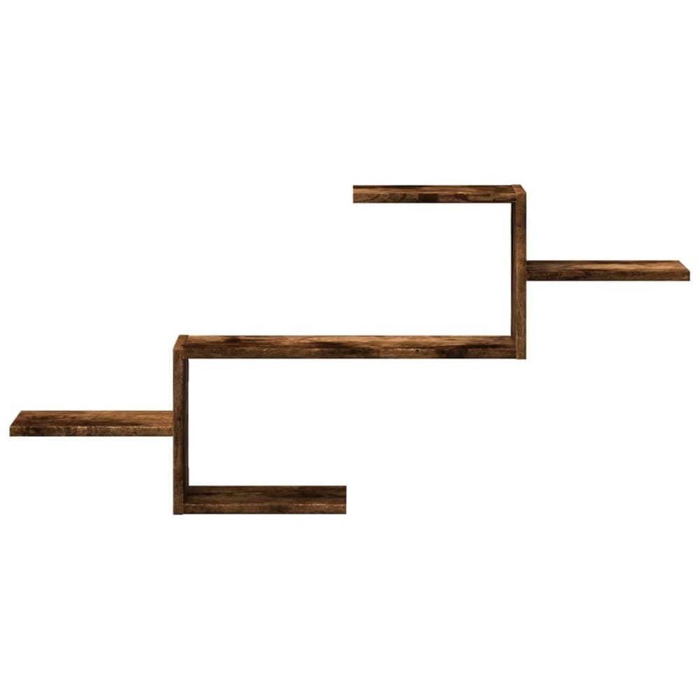 Seinähylly 104x15x49 cm – Savuvärinen tammi / Seinälle kiinnitettävä säilytyshylly / Koristehylly