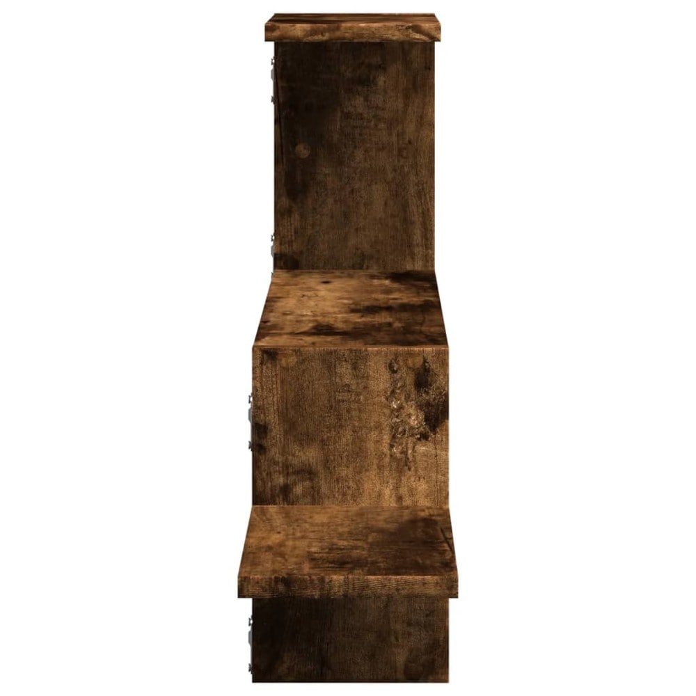 Seinähylly 104x15x49 cm – Savuvärinen tammi / Seinälle kiinnitettävä säilytyshylly / Koristehylly