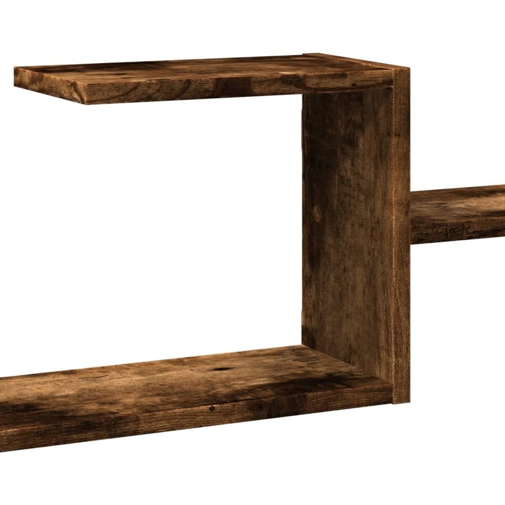 Seinähylly 104x15x49 cm – Savuvärinen tammi / Seinälle kiinnitettävä säilytyshylly / Koristehylly
