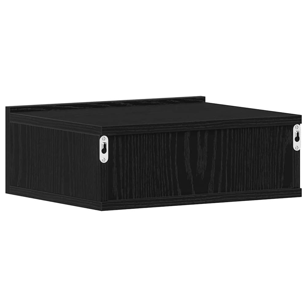 Ripustettava yöpöytä 40x32x15 cm – Svart tammi / Seinälle ripustettava yöpöytä / Yöpöytä, jossa on laatikko