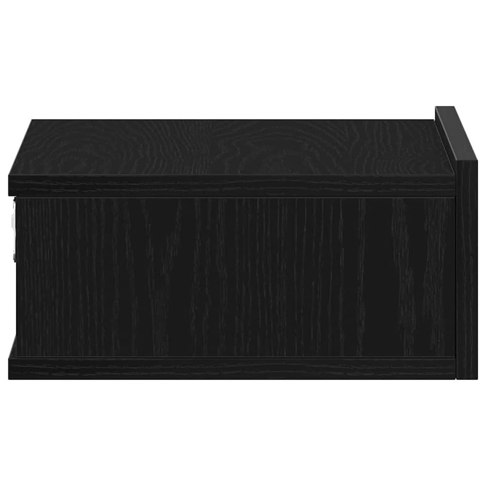 Ripustettava yöpöytä 40x32x15 cm – Svart tammi / Seinälle ripustettava yöpöytä / Yöpöytä, jossa on laatikko