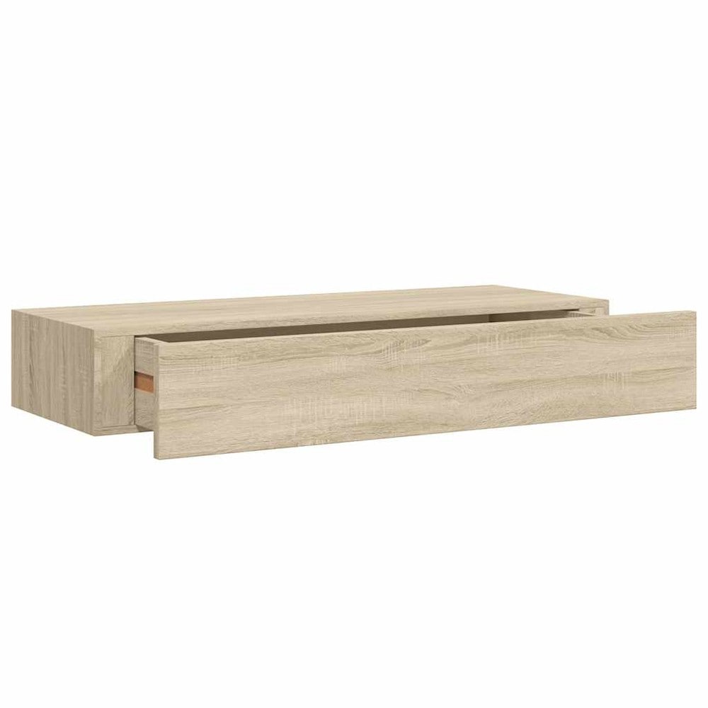 Seinähylly, jossa on laatikko, 2 kpl, 60 cm – Tammi / Laatikkohyllyt / Ripustettavat laatikkohyllyt