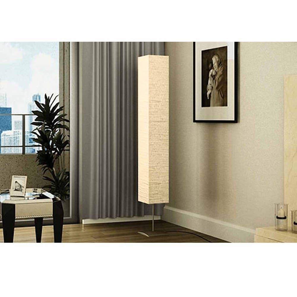 Lattiavalaisin 170 cm – Beige / Riisipaperinen lattiavalaisin / Tunnelmavalaisin, jossa on jalkakytkin
