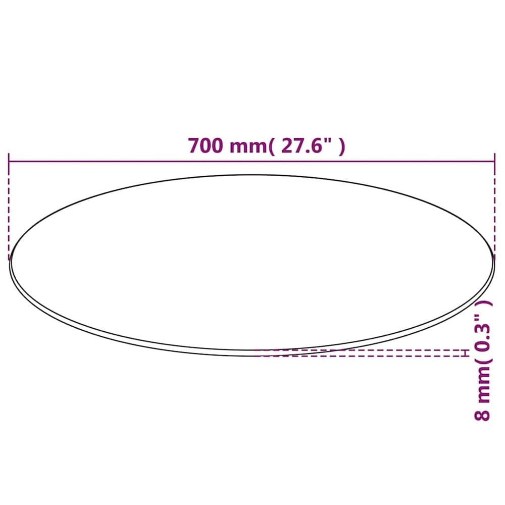 Pyöreä pöytälevy karkaistusta lasista Ø70 cm / lasilevy ruokapöytään ja sohvapöytään
