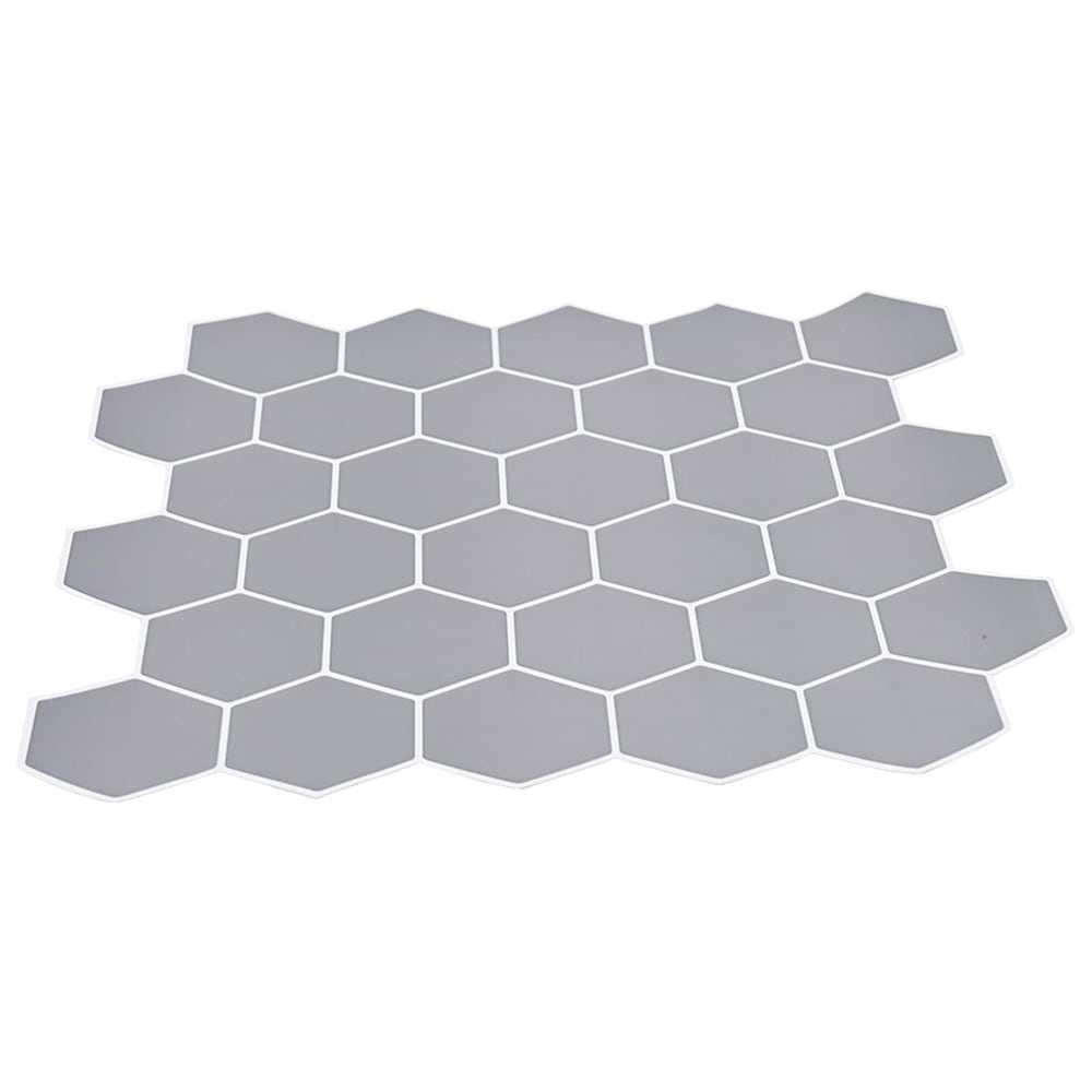 10 kpl itseliimautuvia seinälaattoja 30×30 cm / kuusikulmiolaatat / seinäkoriste – Harmaa