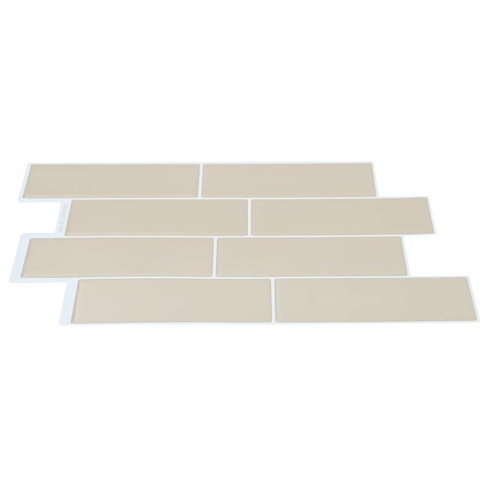 10 kpl itseliimautuvia seinälaattoja 29×21 cm / metrolaatat / seinäkoriste – Beige