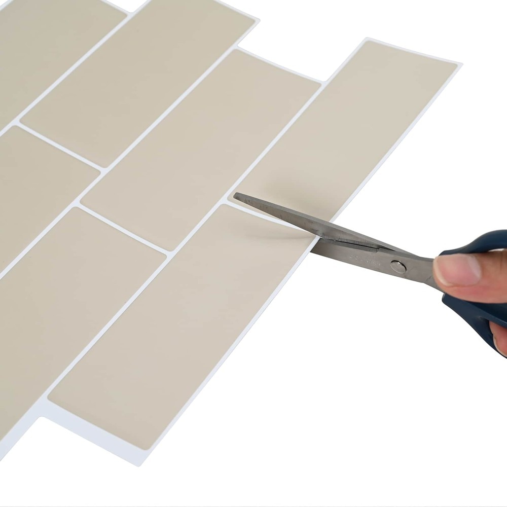 10 kpl itseliimautuvia seinälaattoja 29×21 cm / metrolaatat / seinäkoriste – Beige