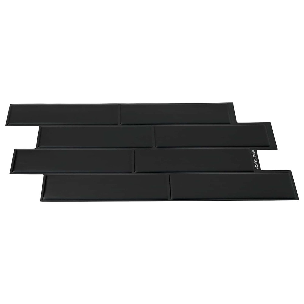 10 kpl itseliimautuvia seinälaattoja 29×21 cm / metrolaatat / seinäkoriste – Musta
