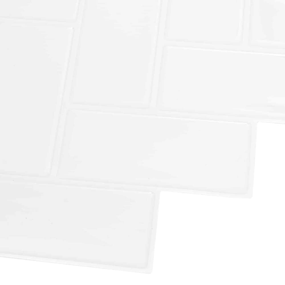 10 kpl itseliimautuvia seinälaattoja 30×30 cm / kalanruotokuvio / seinäkoriste – Valkoinen