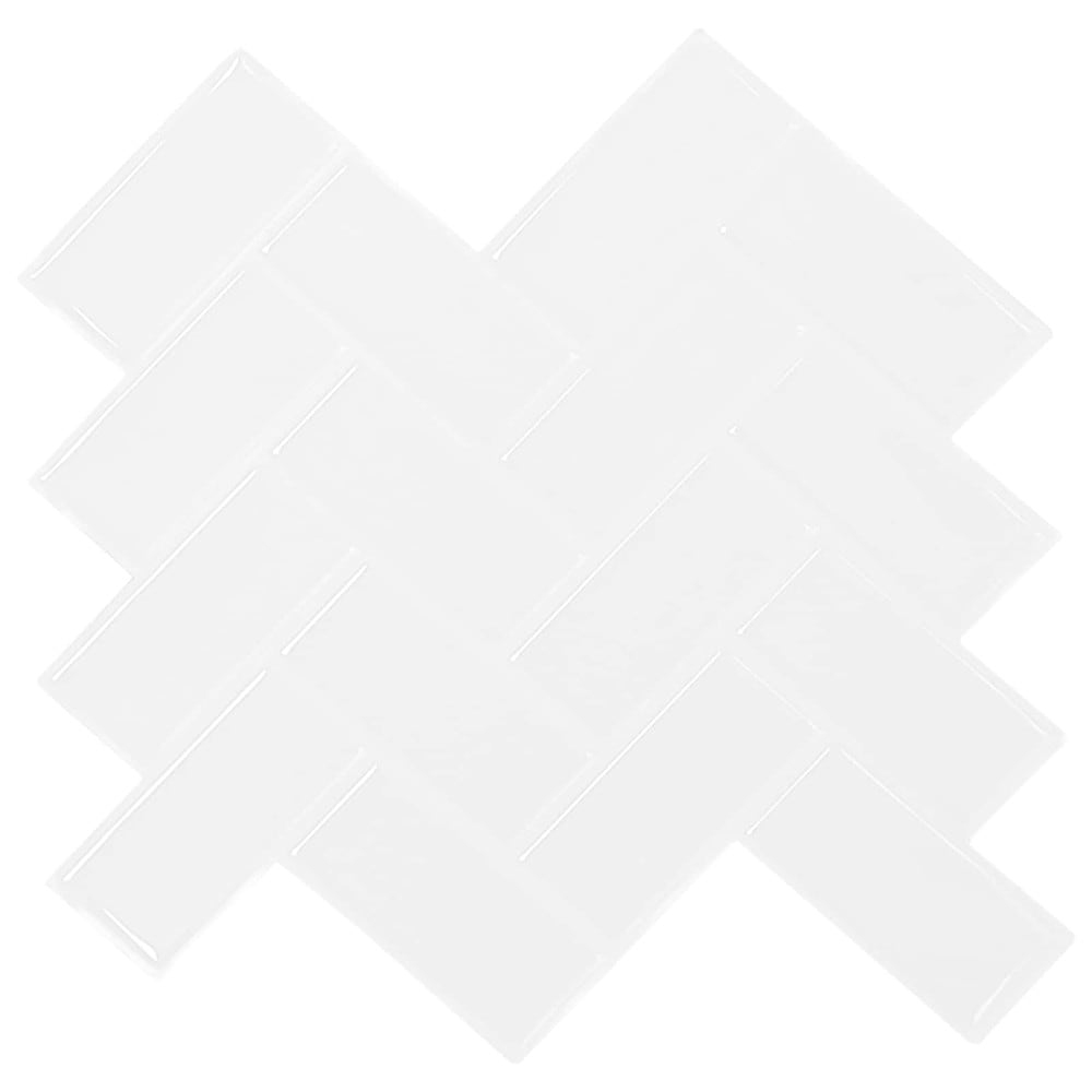 10 kpl itseliimautuvia seinälaattoja 30×30 cm / kalanruotokuvio / seinäkoriste – Valkoinen