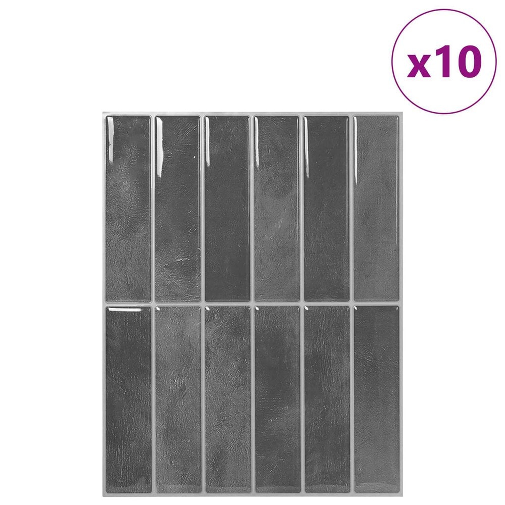 10 kpl itseliimautuvia seinälaattoja 29×23 cm / koristelevyt / seinäkoriste – Harmaa