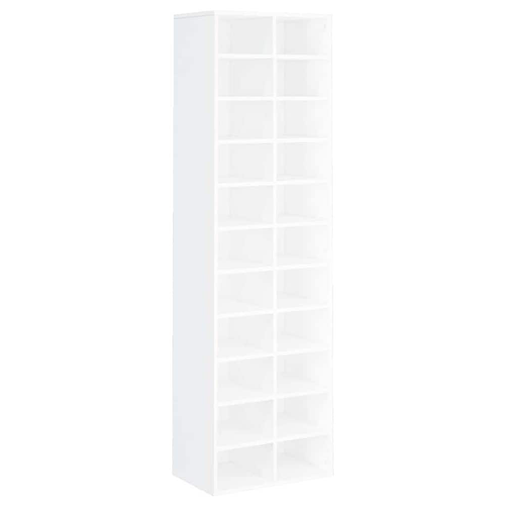 vidaXL kenkähylly 22 lokeroa 54x34x183 cm valkoinen puukomposiitti