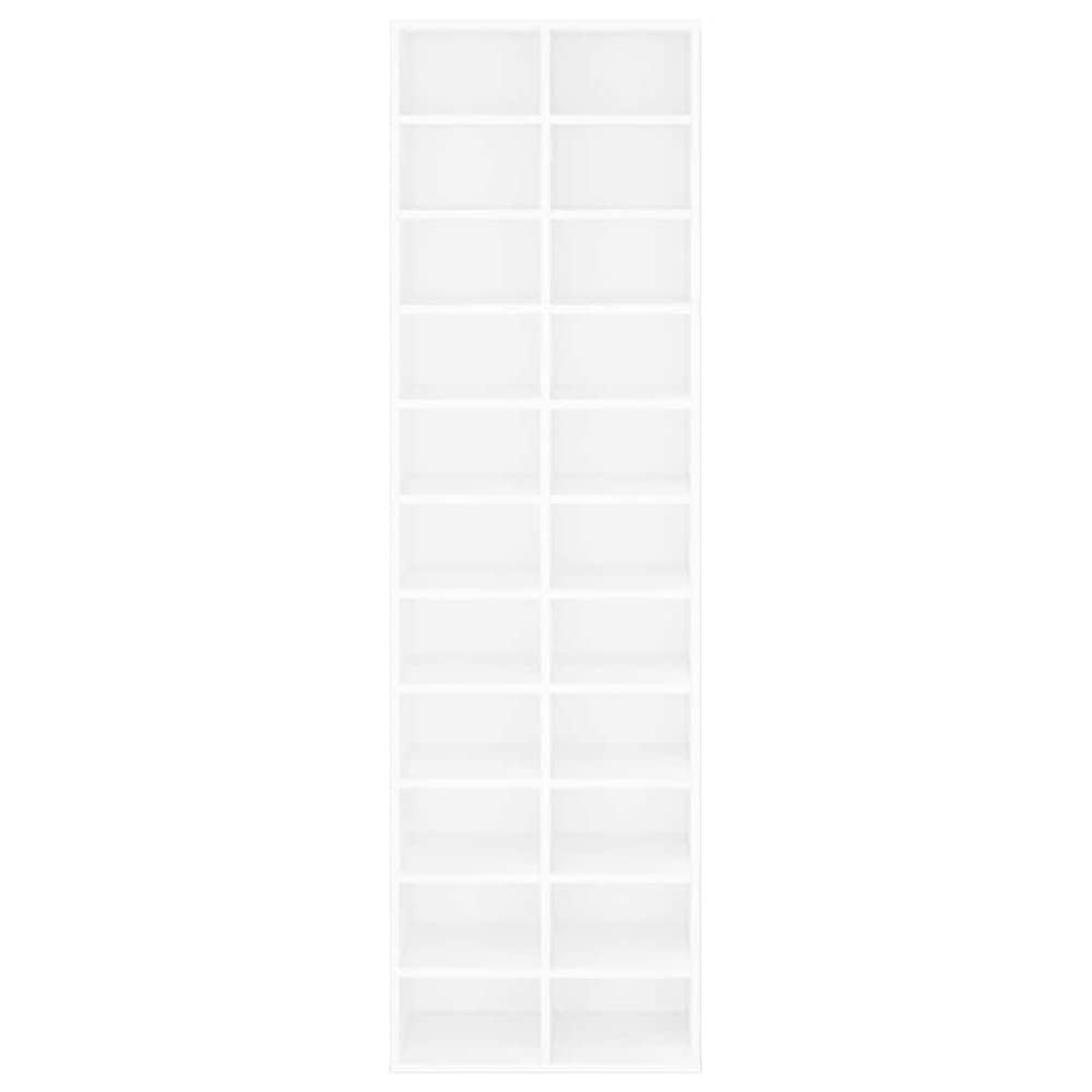 vidaXL kenkähylly 22 lokeroa 54x34x183 cm valkoinen puukomposiitti