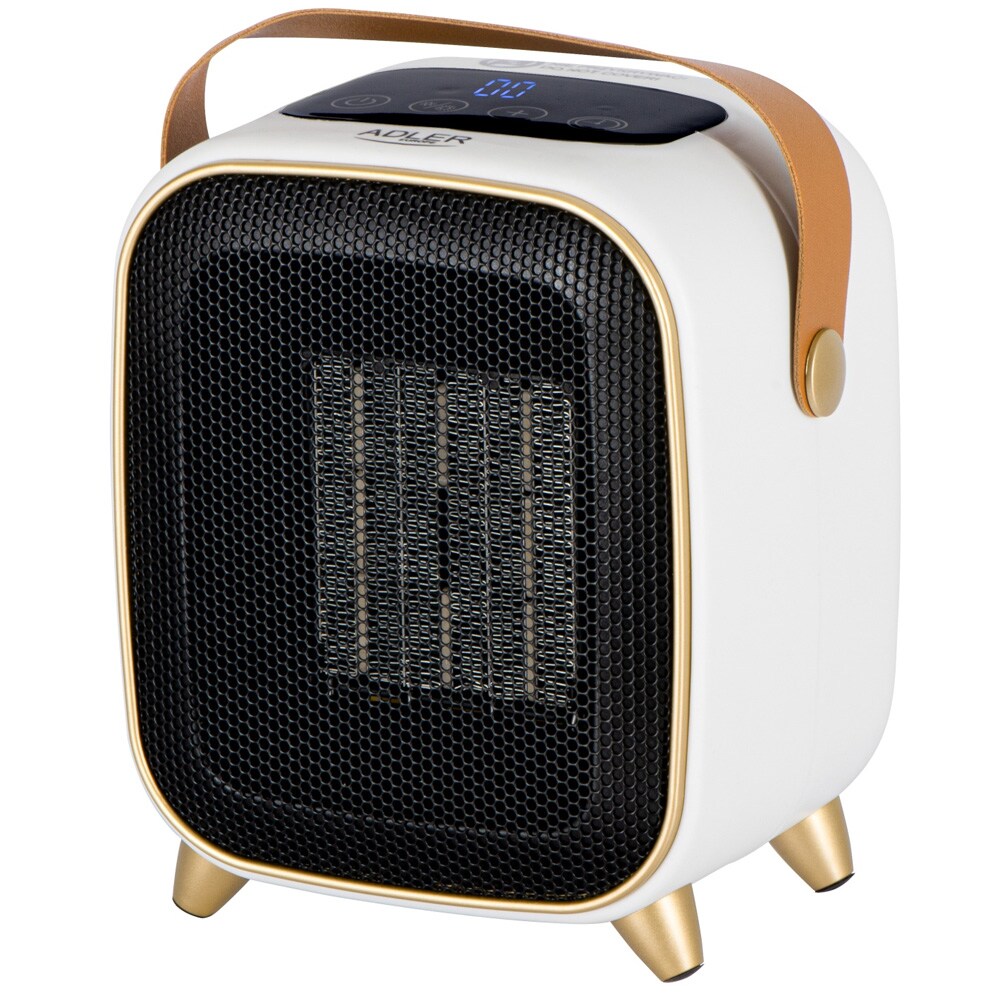 Adler-keraaminen lämpöpuhallin 1000 W, ajastimella / Kannettava keraaminen lämmitin / Sähköinen huonelämmitin