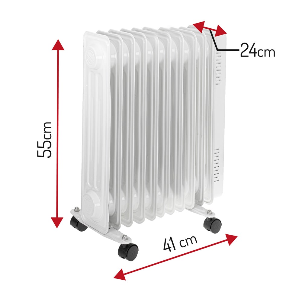 Adler-öljylämmitin 2000 W / Termostaatilla varustettu öljytäytteinen lämpöpatteri / Siirrettävä lämmitin