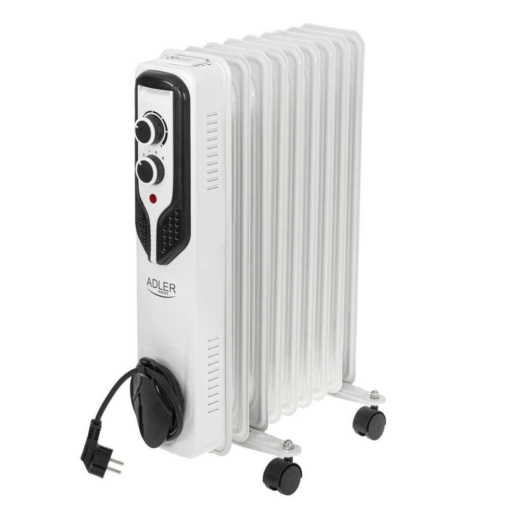 Adler-öljylämmitin 2000 W / Termostaatilla varustettu öljytäytteinen lämpöpatteri / Siirrettävä lämmitin