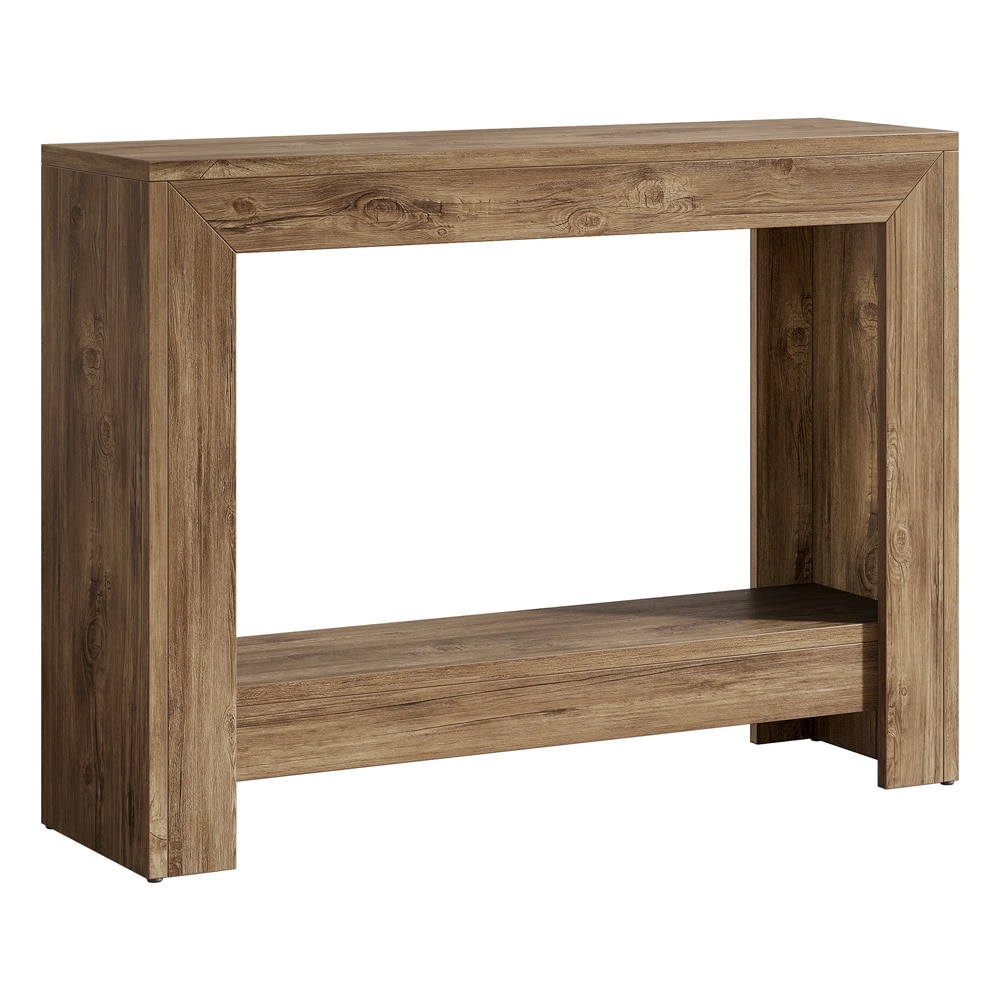 Konsolipöytä 105×30×80 cm / apupöytä / sivupöytä hyllyllä – Rustiikinruskea