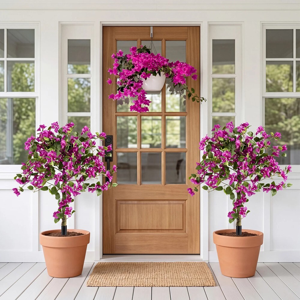 Tekobougainvillea maakiinnikkeillä, 2 kpl:n pakkaus / Koristeellinen tekokasvi / Tekokukkapuu
