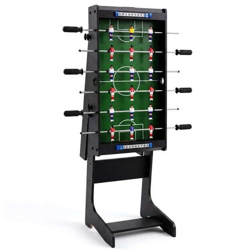 Pöytäjalkapallo 109x36x33 cm – Svart / Kokoontaitettava jalkapallopöytä / Jalkapallopeli, jossa on tangot