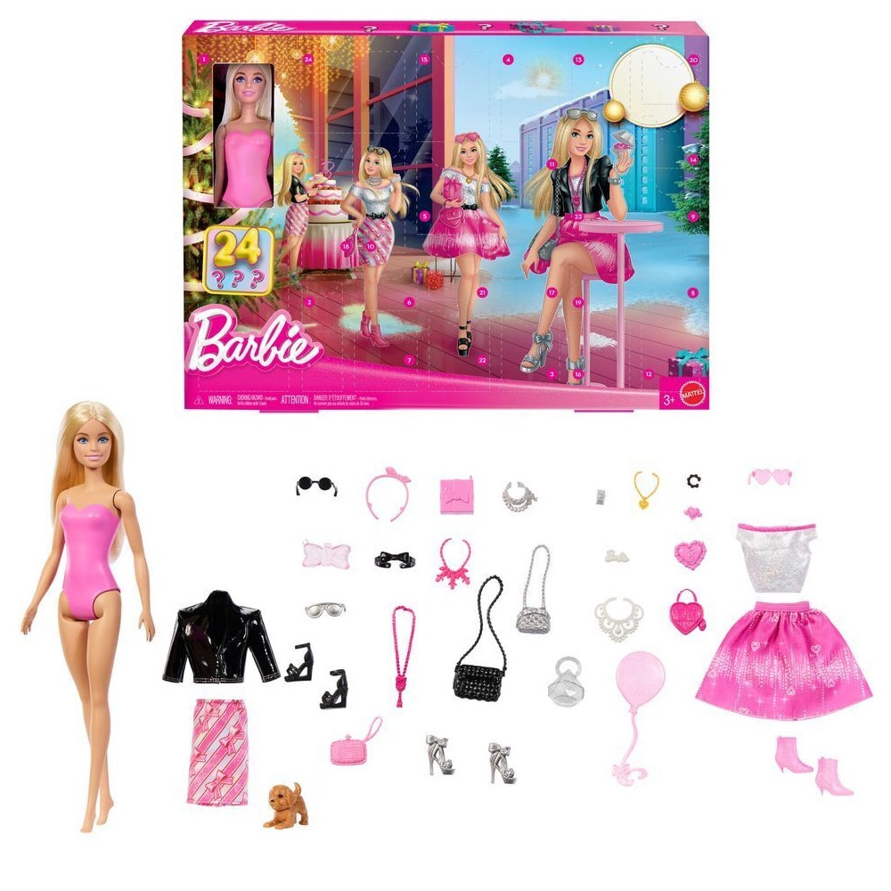 Barbie Fab -joulukalenteri 2026 / Joulukalenteri, jossa on nukke / Lelukalenteri, jossa on vaatteita