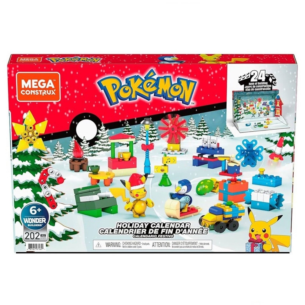 Mega Construx Pokemon-joulukalenteri / Pokemon-joulukalenteri / Rakennuskalenteri, jossa on hahmoja