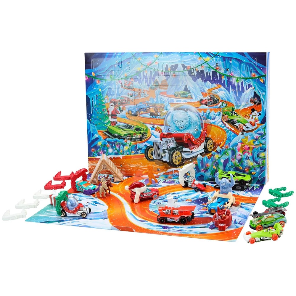 Hot Wheels -joulukalenteri 2026 / Leluautoilla varustettu kalenteri / Hot Wheels -joulukalenteri