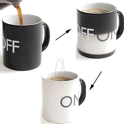 Kahvikuppi On/Off - Muuntaa väriä lämpötilan mukaan