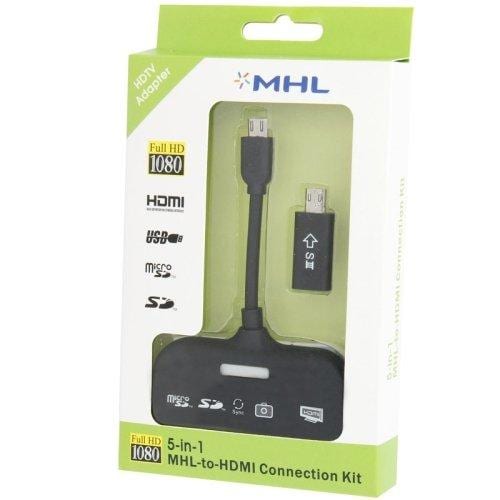 MHL Adapteri OTG 5in1 Full HD 1080P hdmi /usb /SD
