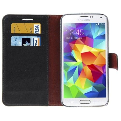Flip kotelo telineellä & korttipaikoilla Samsung Galaxy S5 – Musta